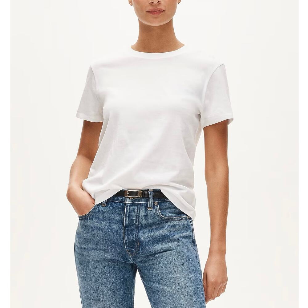 NWT J.Crew Vintage Jersey Classic-Fit 100% Cotton Crewneck T-Shirt White XXS
